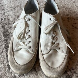 Women's Ecco White Leather Sneakers